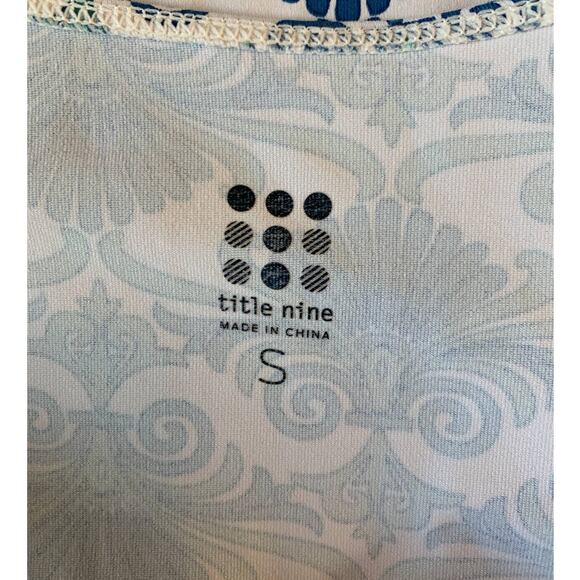 Title Nine Majestic Dress Cowl Neck Blue Fleur Baroque Fanfare Print Size Small - Picture 3 of 8